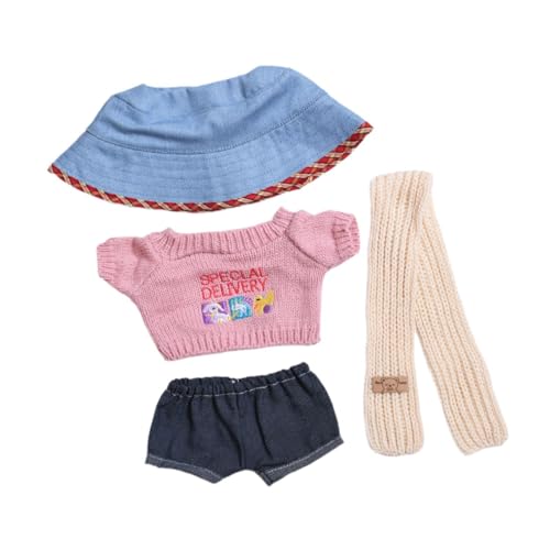 Oshhni 4-teiliges Set mit Mini-Puppenkleidung, Kuscheltier-Kleidung, süße Puppenkleidung zum Sammeln, Anzug, Puppen-Outfits für 38 cm große Anhängerpuppen von Oshhni