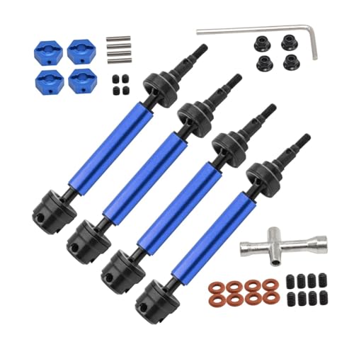 Oshhni 4X Vorne Hinten Antriebswelle CVD CVD Slider Set Montage Ersatzteile Metall RC Auto Upgrades Teile für 1/10 maßstab Auto Hobby, Blau von Oshhni