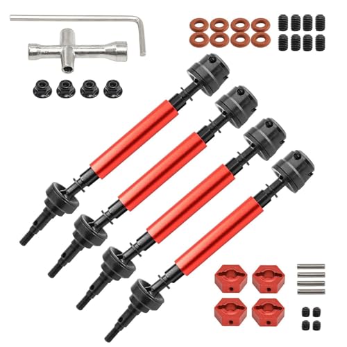 Oshhni 4X Vorne Hinten Antriebswelle CVD CVD Slider Set Montage Ersatzteile Metall RC Auto Upgrades Teile für 1/10 maßstab Auto Hobby, Rot von Oshhni