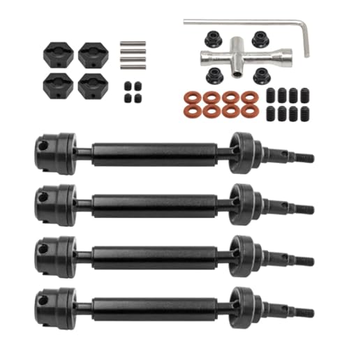 Oshhni 4X Vorne Hinten Antriebswelle CVD CVD Slider Set Montage Ersatzteile Metall RC Auto Upgrades Teile für 1/10 maßstab Auto Hobby, Schwarz von Oshhni