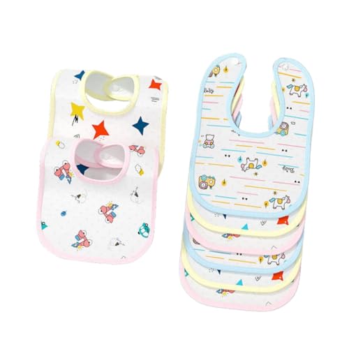 Oshhni 8Pcs Baumwolle Baby Lätzchen Sabbern Bib Drooling Bib Spuck Lätzchen für Neugeborene Essen Fütterung von Oshhni