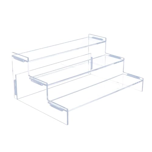 Oshhni Acryl-Riser-Ausstellungsregal, 3-stufiger Ausstellungsständer, Vitrinenständer, Geschenk-Dessert-Regal, Cupcake-Ständerhalter für Modelle, Parfüm von Oshhni