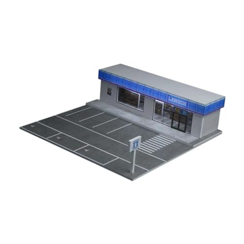 Oshhni Auto-Vitrine für Diecast im Maßstab 1/64 mit Parkplatz Modell mit Licht für Action Figuren Mini-Puppen von Oshhni