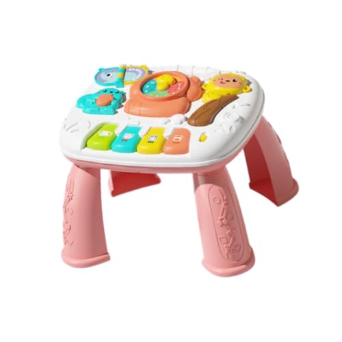 Oshhni Baby-Aktivitätstisch, Klavierspielzeug, Spielzeug, sensorisches Spielzeug, Alter 3, 4, 5, 6, Rosa von Oshhni