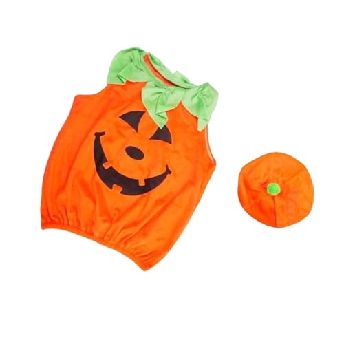 Oshhni Baby-Halloween-Kürbis-Kostüm, leicht, süß, mit Hut für Requisiten, Kostüm, Ohne Tasche von Oshhni