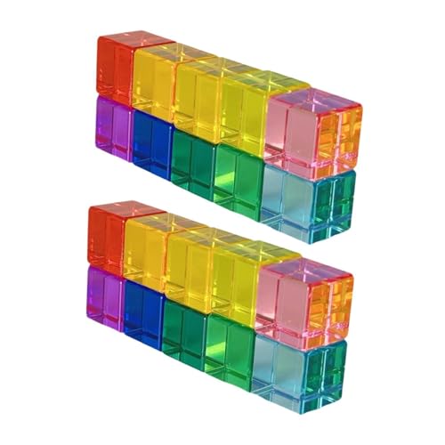 Oshhni Bausteine Set Lernspielzeug Buntes Training Regenbogen Acryl EDELSTEIN Würfel Blöcke für Kinder im Alter von 3-6 Jahren, 20 Stück Oshhni Bausteine Set Lernspielzeug Buntes Training Regenbogen Acryl EDELSTEIN Würfel Blöcke für Kinder im Alter von 3-6 Jahren, 20 Stück von Oshhni
