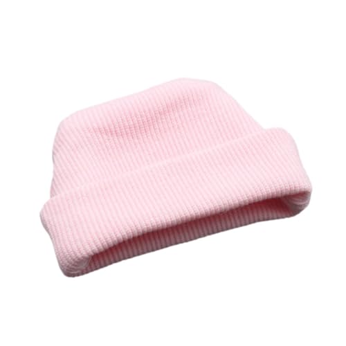 Oshhni Beanie für Puppen, Handgefertigte Miniaturmütze für 17 cm Große Figuren, Kostümzubehör, Rosa von Oshhni