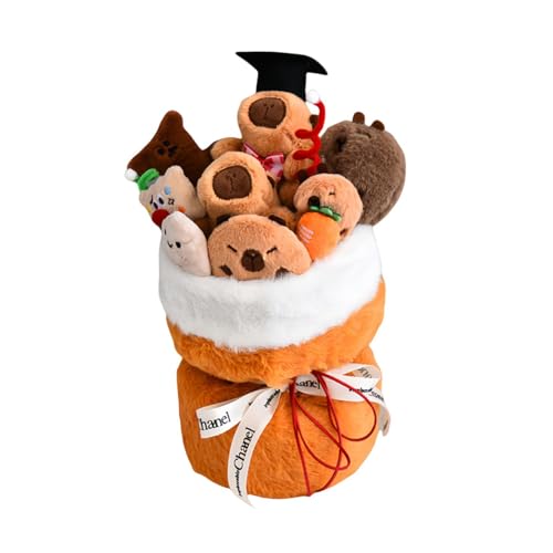 Oshhni Capybara Blumen Bouquet Süßes Plüsch Geschenk Home Dekoration Doll Blume Blumenstrauß für Brautdusche Mutter Tag Geburtstag, Orange von Oshhni