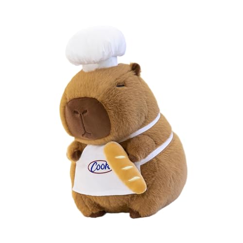 Oshhni Capybara gefülltes Tier Spielzeug Capybara Plüsch Spielzeug süß mit kleinen Dekoration Capybara Plushie, Kochset von Oshhni