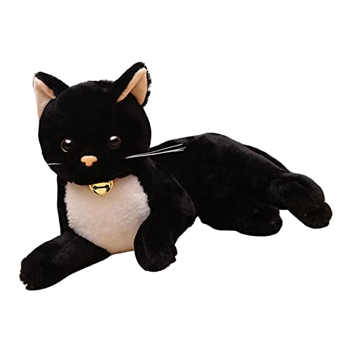 Oshhni Cartoon Tier Plüsch Katze Handgemachte Dekoration Kuscheltier Katzenspielzeug Zur Dekoration, Schwarz 36cm von Oshhni