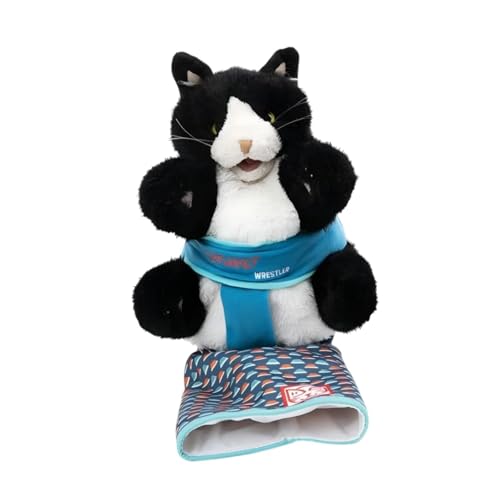 Oshhni Cat Hand Puppet Plüschspielzeug, Tierhandschuh für interaktives Spiel, Komforen, weiche, Katzen -Wrestling -Spielzeug gefülltes Tierspielzeug von Oshhni