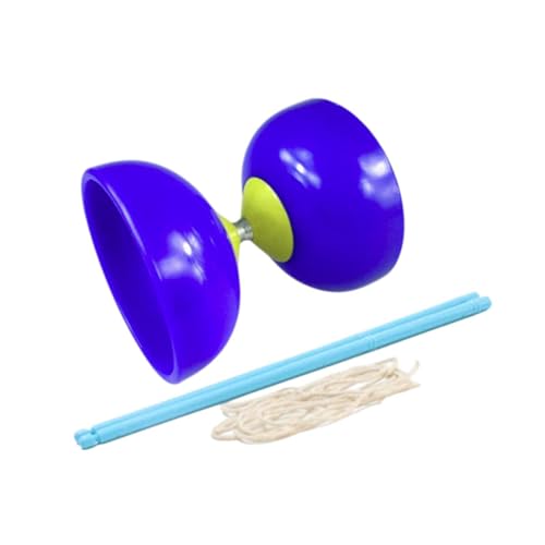 Oshhni Chinesisches Diabolo-Set, Dreifachlager-Diabolo-Fitness mit Diabolo-Stick, Diabolo-Schnur, chinesisches Diabolo-Set für Anfänger, Blau von Oshhni