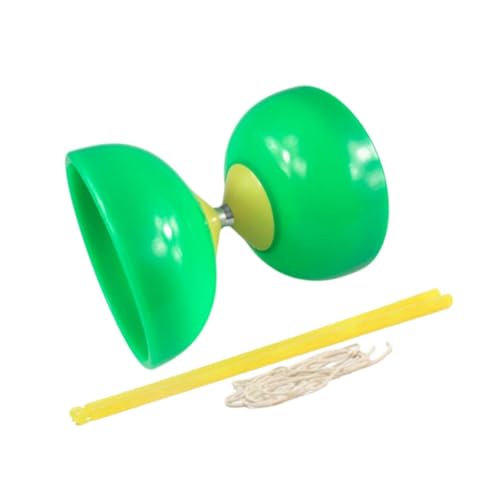 Oshhni Chinesisches Diabolo-Set, Dreifachlager-Diabolo-Fitness mit Diabolo-Stick, Diabolo-Schnur, chinesisches Diabolo-Set für Anfänger, GrÜn von Oshhni