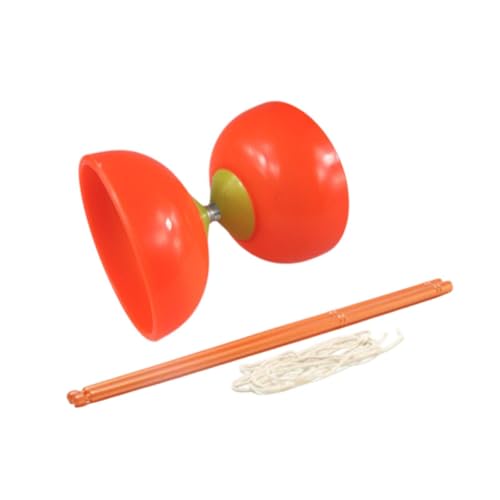 Oshhni Chinesisches Diabolo-Set, Dreifachlager-Diabolo-Fitness mit Diabolo-Stick, Diabolo-Schnur, chinesisches Diabolo-Set für Anfänger, Rot von Oshhni