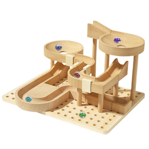 Oshhni DIY Holzbahn Marmor Spielzeug Puzzle Zusammenbauspielzeug 3D Holzpuzzle für Feiertagsbastler Valentinstag Heimdekoration Erwachsene Kinder von Oshhni