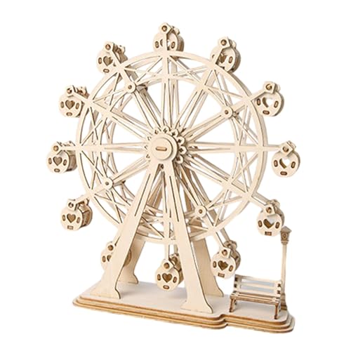 Oshhni DIY Wheel Model Kit 3D Holzrätsel Kit Verbesserung der Fähigkeitsgeschenkschreiber -Ornamente Modell Fun Assembly Toy Spielzeug, Keine Musik von Oshhni