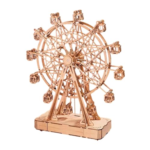 Oshhni DIY Wheel Model Kit 3D Holzrätsel Kit Verbesserung der Fähigkeitsgeschenkschreiber -Ornamente Modell Fun Assembly Toy Spielzeug, mit Musik von Oshhni