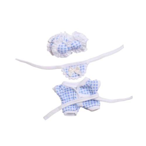 Oshhni DREI Teile Puppen Pyjama Und Lätzchen Stirnband für 17 cm Große Puppen, Geschenkideen, Blau von Oshhni