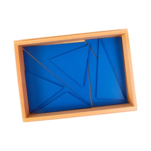 Oshhni Denksportaufgaben, Brettspiel, 3D-, konstruktive Dreiecke, Holzpuzzles, Puzzle für Kinder, Jungen, Mädchen, Erwachsene, Blau 26x17x3cm von Oshhni