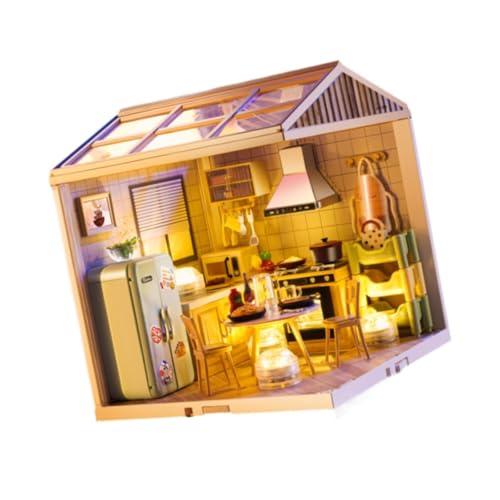 Oshhni Dolls Craft Kits handgefertigt winziges Hausspielzeug ausstellen Kunstwerke winziges Haus Diorama Bildungsspielzeug für Erwachsene, Mini -küche von Oshhni