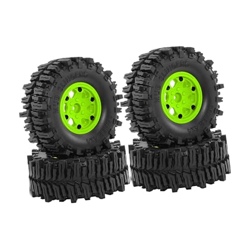 Oshhni Ersatzräder Und Reifen für 1/8 RC Crawler Auto 4 Stück, Grün von Oshhni