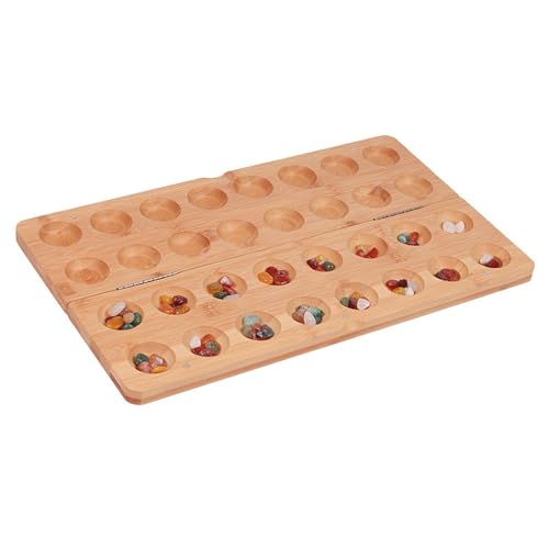 Oshhni Faltbares Mancala-Brettspiel aus Holz, tragbares Partyspiel, klassisches Strategiespiel für Partyreisen ab 7 Jahren, Familie von Oshhni