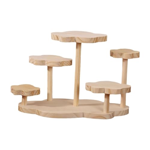 Oshhni Figurine Display Regal Holz Ständer für Figurine Display Riser Stand Organizer für Partys von Oshhni