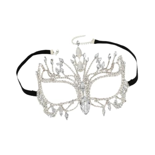 Oshhni Funkelnde geometrische Strasssteine ​​Maske Augenmaske Elegante Verkleidung für Frauen Lady für ausgefallene Kostüm -Accessoire Theatrial Party von Oshhni