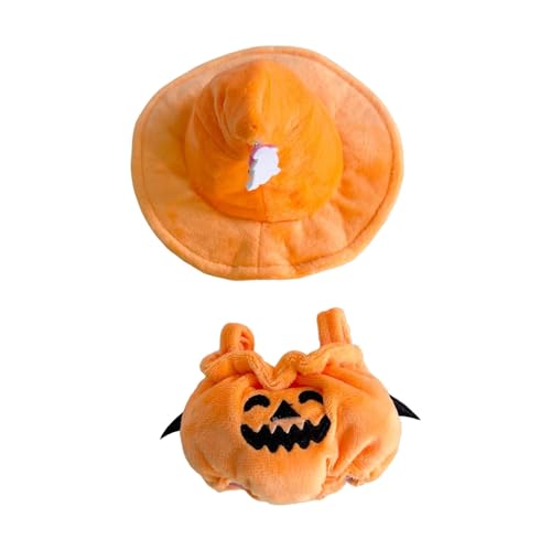 Oshhni Gefüllte Puppenkleidung, verkleiden Sie Ihre eigenen Puppen, Halloween-Kostüm für 17 cm, 15 cm, Orangefarbener Hut von Oshhni