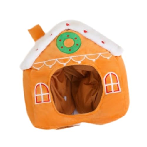 Oshhni Gingerbread House Plüschhut süßes Kostüm für Thanksgiving -Jubiläum von Oshhni