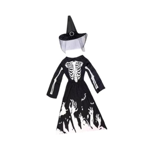 Oshhni Halloween Skelett Kostüm Kleid Outfit für Maskerade Foto Requisiten Dress up, mit Hut, m von Oshhni