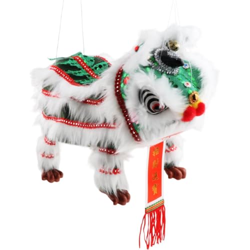 Oshhni Handpuppe mit Fäden und Rodhandwerks -Souvenir chinesische Neujahrsdekoration für chinesisches Neujahr Erwachsene Tanzliebhaber, Grün Weiß von Oshhni