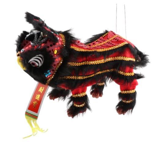 Oshhni Handpuppe mit Fäden und Rodhandwerks -Souvenir chinesische Neujahrsdekoration für chinesisches Neujahr Erwachsene Tanzliebhaber, Rot Schwarz von Oshhni