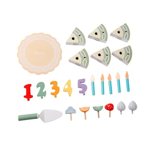 Oshhni Hölzerne Geburtstagstorte Spielen Food Set Toy Play Kitchen Spielzeug seit Mehr Als 3 Jahren von Oshhni