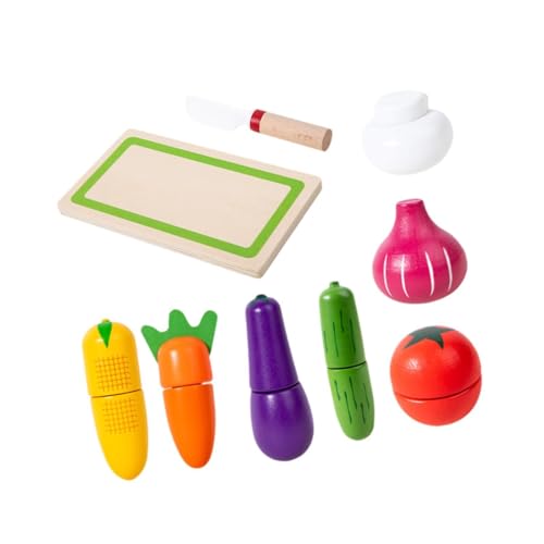 Oshhni Hölzerne Lebensmittel Set Küchenzubehör Spaß Slicable Play Lernspielzeug für Mädchen Kinder 18 Monate+ Urlaub Geschenk von Oshhni