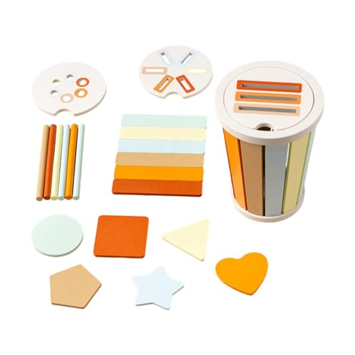 Oshhni Hölzernes Regenbogen-Stapelspielzeug-Set, Nesting-Puzzle, frühe Entwicklung, pädagogisches Spielzeug, Stapelspiel für Jungen und Mädchen, Macaron-Farbe von Oshhni