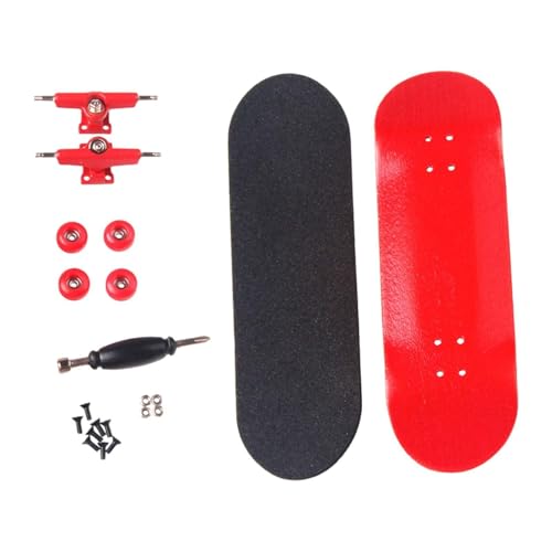 Oshhni Holz Fingerplatten Fingerplatine Sammler Neuheit kleine Party bevorzugt Bildungsspielzeug Finger Skateboard für Teenager Männer Frauen, Rot von Oshhni