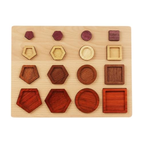 Oshhni Holz Geometrische Form Spiel Puzzle Form Sorter Bord Hand Auge Koordination für Kinder von Oshhni