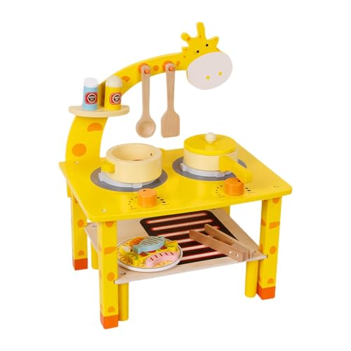 Oshhni Holz Grill Spielen Lebensmittel Set Kinder Grill Spielzeug für Jungen Mädchen Kinder von Oshhni