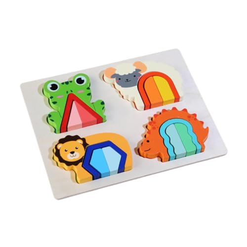 Oshhni Holz-Matching-Puzzle, Montessori-Puzzle, Farberkennung, frühes Lernspielzeug für Kinder, Babys, Kleinkinder im Alter von 1 2 3 Jahren, Tier von Oshhni