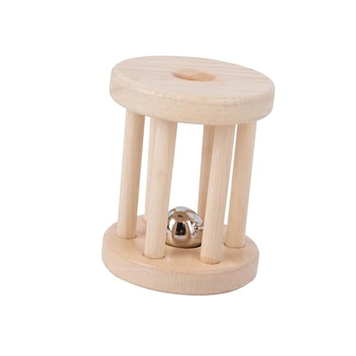 Oshhni Holz Rolling Bell Baby Spielzeug Montessori Rassel Rollen Säugling Roller Spielzeug mit Glocke, C von Oshhni