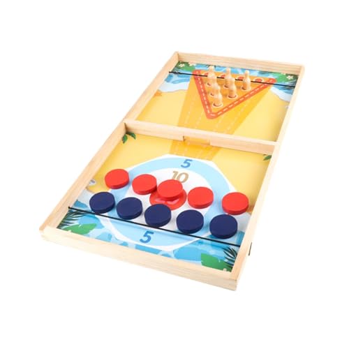 Oshhni Holz Schnelles Puck Spiel Tragbare Bowlingspiele für Teenager Freunde Kinder Erwachsene von Oshhni