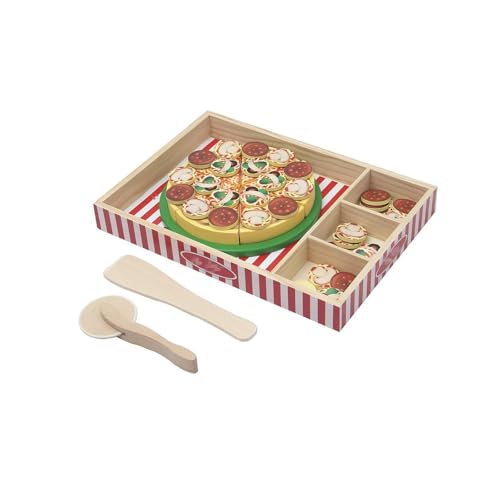 Oshhni Holz simulierte Pizza Spielzeug Pretend Play Spielzeug Multiuse Party Favors für Kinder Schule von Oshhni