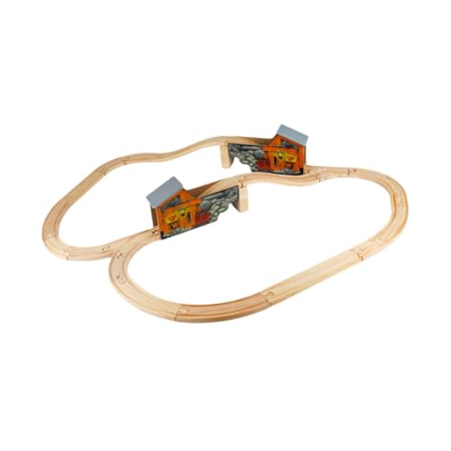 Oshhni Holzeisenbahn-Set, Vorschul-Lernspielzeug, Eisenbahn-Spielzeug-Set, Montessori-Spielzeug für die Vorschule, Überdachte von Oshhni