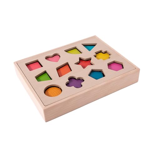 Oshhni Holzform Sortierspielzeug Matching Box Vorschule Lernspielzeug Holzform Sortierer Farberkennung für Spielzimmer Klassenzimmer, Bunt von Oshhni