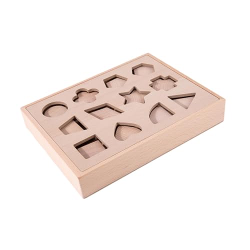 Oshhni Holzform Sortierspielzeug Matching Box Vorschule Lernspielzeug Holzform Sortierer Farberkennung für Spielzimmer Klassenzimmer, Holzfarbe von Oshhni