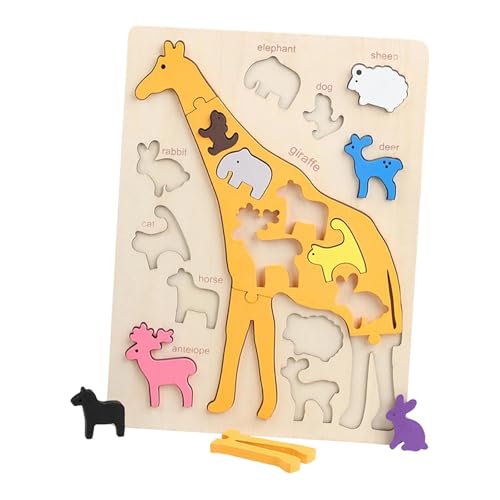 Oshhni Holzpuzzles, Lernspielzeug, Motorik, Tierthema, tolles Geschenk, Zuordnungsspiel, pädagogisches Spielzeug, Vorschulalter, ab 3 Jahren, Giraffe Oshhni Holzpuzzles, Lernspielzeug, Motorik, Tierthema, tolles Geschenk, Zuordnungsspiel, pädagogisches Spielzeug, Vorschulalter, ab 3 Jahren, Giraffe von Oshhni