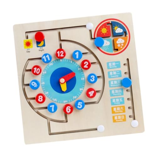 Oshhni Holzspielzeug Lerntafel Holz Montessori Wettertafel für Kinder von Oshhni