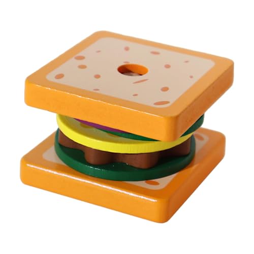 Oshhni Holzspielzeug für Kinder, Burger Und Sandwich Stapelspiel, Sandwich von Oshhni