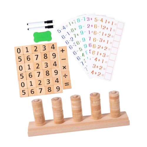 Oshhni Holzspielzeug zum Zählen von Zahlen, Lernen, Bildung, Lernaktivitäten, Geschenk, Zählstapler, Mathe-Manipulationen für 3, 4, 5, 6 Jahre von Oshhni